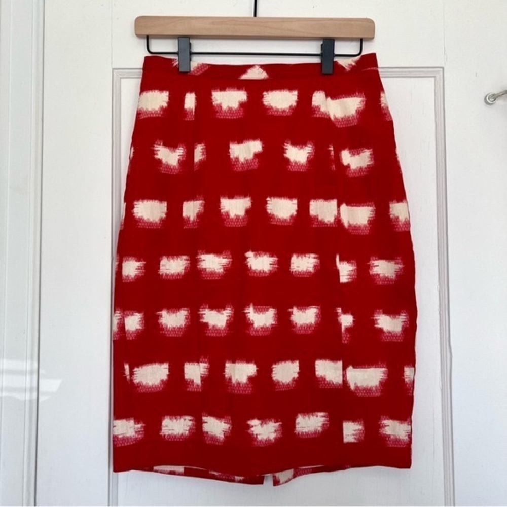 Anthropologie Corey Lynn Calter pencil skirt red ikat - size 4